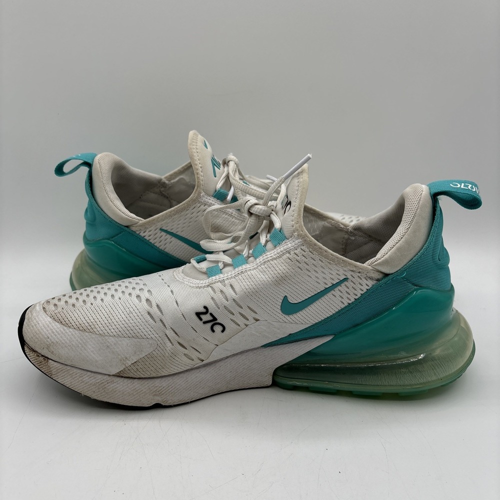 Nike Air Max 270 Sneakers Womens Size 10.5 White Teal AH6789-119 Running Shoes - Picture 6 of 15